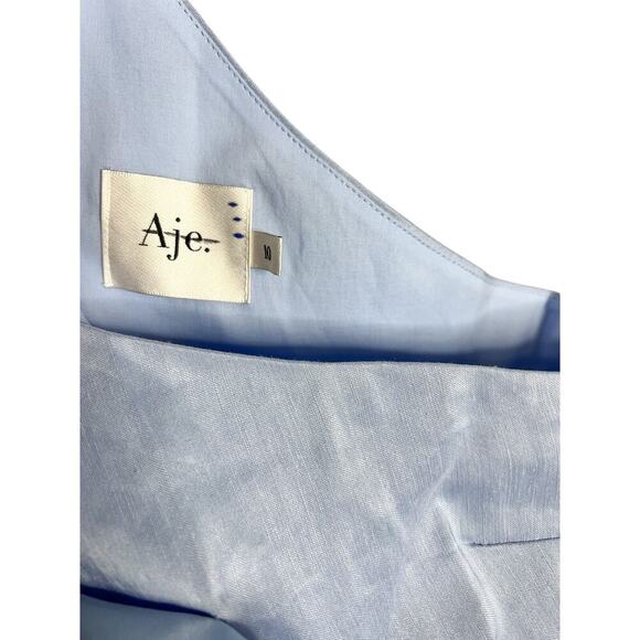 NEW Aje Adelia Ruffle Midi Dress AU 10 US 6 Light Sky Blue One Shoulder Midi - Picture 9 of 15